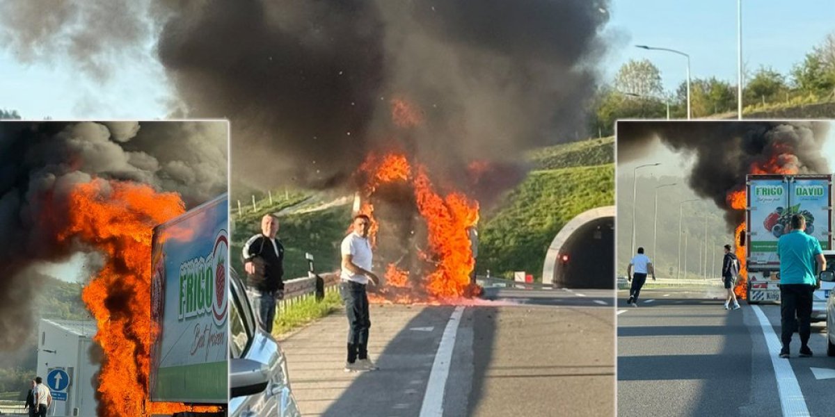 Kod tunela „Laz“ došlo je do požara kada se zapalio kamion